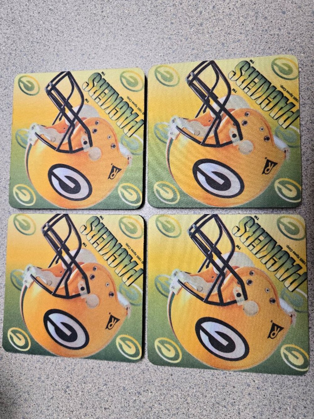 Vintage 1996 Green Bay Packers Coasters Set of 4 | Retro NFL Football Drink Coa